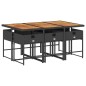 vidaXL 7-tlg. Garten-Essgruppe mit Kissen Schwarz Poly Rattan vidaXL 7-tlg. Garten-Essgruppe mit Kissen Schwarz Poly Rattan