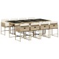 vidaXL 9-tlg. Garten-Essgruppe mit Kissen Beige Poly Rattan vidaXL 9-tlg. Garten-Essgruppe mit Kissen Beige Poly Rattan