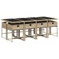 vidaXL 9-tlg. Garten-Essgruppe mit Kissen Beige Poly Rattan vidaXL 9-tlg. Garten-Essgruppe mit Kissen Beige Poly Rattan