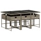 vidaXL 7-tlg. Garten-Essgruppe mit Kissen Grau Poly Rattan vidaXL 7-tlg. Garten-Essgruppe mit Kissen Grau Poly Rattan