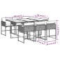 vidaXL 7-tlg. Garten-Essgruppe mit Kissen Grau Poly Rattan vidaXL 7-tlg. Garten-Essgruppe mit Kissen Grau Poly Rattan