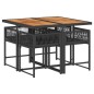 vidaXL 5-tlg. Garten-Essgruppe mit Kissen Schwarz Poly Rattan vidaXL 5-tlg. Garten-Essgruppe mit Kissen Schwarz Poly Rattan
