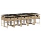 vidaXL 11-tlg. Garten-Essgruppe mit Kissen Beige Poly Rattan vidaXL 11-tlg. Garten-Essgruppe mit Kissen Beige Poly Rattan