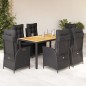 vidaXL 7-tlg. Garten-Essgruppe mit Kissen Schwarz Poly Rattan vidaXL 7-tlg. Garten-Essgruppe mit Kissen Schwarz Poly Rattan