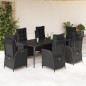 vidaXL 7-tlg. Garten-Essgruppe mit Kissen Schwarz Poly Rattan vidaXL 7-tlg. Garten-Essgruppe mit Kissen Schwarz Poly Rattan