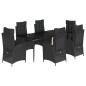 vidaXL 7-tlg. Garten-Essgruppe mit Kissen Schwarz Poly Rattan vidaXL 7-tlg. Garten-Essgruppe mit Kissen Schwarz Poly Rattan
