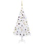 vidaXL Künstlicher Weihnachtsbaum mit Beleuchtung & Kugeln Weiß 180 cm vidaXL Künstlicher Weihnachtsbaum mit Beleuchtung & Kugeln Weiß 180 cm