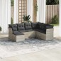 vidaXL 7-tlg. Garten-Sofagarnitur mit Kissen Hellgrau Poly Rattan vidaXL 7-tlg. Garten-Sofagarnitur mit Kissen Hellgrau Poly Rattan