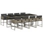 vidaXL 9-tlg. Garten-Essgruppe mit Kissen Grau Poly Rattan vidaXL 9-tlg. Garten-Essgruppe mit Kissen Grau Poly Rattan