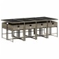 vidaXL 9-tlg. Garten-Essgruppe mit Kissen Grau Poly Rattan vidaXL 9-tlg. Garten-Essgruppe mit Kissen Grau Poly Rattan