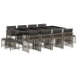 vidaXL 13-tlg. Garten-Essgruppe mit Kissen Grau Poly Rattan vidaXL 13-tlg. Garten-Essgruppe mit Kissen Grau Poly Rattan