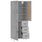 Highboard Betongrau 69,5x34x180 cm Holzwerkstoff Highboard Betongrau 69,5x34x180 cm Holzwerkstoff