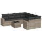 vidaXL 9-tlg. Garten-Sofagarnitur mit Kissen Hellgrau Poly Rattan vidaXL 9-tlg. Garten-Sofagarnitur mit Kissen Hellgrau Poly Rattan