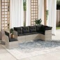 vidaXL 6-tlg. Garten-Sofagarnitur mit Kissen Hellgrau Poly Rattan vidaXL 6-tlg. Garten-Sofagarnitur mit Kissen Hellgrau Poly Rattan