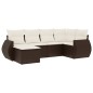 vidaXL 6-tlg. Garten-Sofagarnitur mit Kissen Braun Poly Rattan vidaXL 6-tlg. Garten-Sofagarnitur mit Kissen Braun Poly Rattan