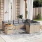 vidaXL 10-tlg. Garten-Sofagarnitur mit Kissen Beige Poly Rattan vidaXL 10-tlg. Garten-Sofagarnitur mit Kissen Beige Poly Rattan