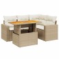 vidaXL 5-tlg. Garten-Sofagarnitur mit Kissen Beige Poly Rattan vidaXL 5-tlg. Garten-Sofagarnitur mit Kissen Beige Poly Rattan