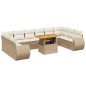 vidaXL 11-tlg. Garten-Sofagarnitur mit Kissen Beige Poly Rattan vidaXL 11-tlg. Garten-Sofagarnitur mit Kissen Beige Poly Rattan