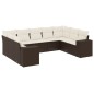 vidaXL 9-tlg. Garten-Sofagarnitur mit Kissen Braun Poly Rattan vidaXL 9-tlg. Garten-Sofagarnitur mit Kissen Braun Poly Rattan