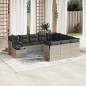 vidaXL 11-tlg. Garten-Sofagarnitur mit Kissen Hellgrau Poly Rattan vidaXL 11-tlg. Garten-Sofagarnitur mit Kissen Hellgrau Poly Rattan