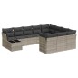 vidaXL 11-tlg. Garten-Sofagarnitur mit Kissen Hellgrau Poly Rattan vidaXL 11-tlg. Garten-Sofagarnitur mit Kissen Hellgrau Poly Rattan