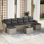 vidaXL 8-tlg. Garten-Sofagarnitur mit Kissen Hellgrau Poly Rattan vidaXL 8-tlg. Garten-Sofagarnitur mit Kissen Hellgrau Poly Rattan