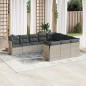 vidaXL 10-tlg. Garten-Sofagarnitur mit Kissen Hellgrau Poly Rattan vidaXL 10-tlg. Garten-Sofagarnitur mit Kissen Hellgrau Poly Rattan