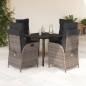 vidaXL 5-tlg. Garten-Essgruppe mit Kissen Grau Poly Rattan vidaXL 5-tlg. Garten-Essgruppe mit Kissen Grau Poly Rattan