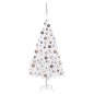 Künstlicher Weihnachtsbaum mit LEDs & Kugeln Weiß 180 cm PVC Künstlicher Weihnachtsbaum mit LEDs & Kugeln Weiß 180 cm PVC