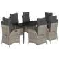 vidaXL 7-tlg. Garten-Essgruppe mit Kissen Hellgrau Poly Rattan vidaXL 7-tlg. Garten-Essgruppe mit Kissen Hellgrau Poly Rattan