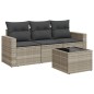 vidaXL 4-tlg. Garten-Sofagarnitur mit Kissen Hellgrau Poly Rattan vidaXL 4-tlg. Garten-Sofagarnitur mit Kissen Hellgrau Poly Rattan