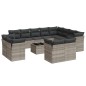 vidaXL 13-tlg. Garten-Sofagarnitur mit Kissen Hellgrau Poly Rattan vidaXL 13-tlg. Garten-Sofagarnitur mit Kissen Hellgrau Poly Rattan