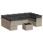 vidaXL 10-tlg. Garten-Sofagarnitur mit Kissen Hellgrau Poly Rattan vidaXL 10-tlg. Garten-Sofagarnitur mit Kissen Hellgrau Poly Rattan