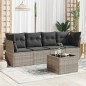 vidaXL 5-tlg. Garten-Sofagarnitur mit Kissen Hellgrau Poly Rattan vidaXL 5-tlg. Garten-Sofagarnitur mit Kissen Hellgrau Poly Rattan