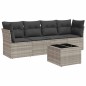 vidaXL 5-tlg. Garten-Sofagarnitur mit Kissen Hellgrau Poly Rattan vidaXL 5-tlg. Garten-Sofagarnitur mit Kissen Hellgrau Poly Rattan