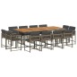vidaXL 13-tlg. Garten-Essgruppe mit Kissen Grau Poly Rattan vidaXL 13-tlg. Garten-Essgruppe mit Kissen Grau Poly Rattan