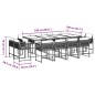 vidaXL 13-tlg. Garten-Essgruppe mit Kissen Grau Poly Rattan vidaXL 13-tlg. Garten-Essgruppe mit Kissen Grau Poly Rattan