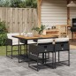 vidaXL 5-tlg. Garten-Essgruppe mit Kissen Schwarz Poly Rattan vidaXL 5-tlg. Garten-Essgruppe mit Kissen Schwarz Poly Rattan