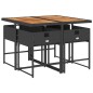 vidaXL 5-tlg. Garten-Essgruppe mit Kissen Schwarz Poly Rattan vidaXL 5-tlg. Garten-Essgruppe mit Kissen Schwarz Poly Rattan
