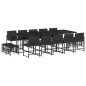 vidaXL 15-tlg. Garten-Essgruppe mit Kissen Schwarz Poly Rattan vidaXL 15-tlg. Garten-Essgruppe mit Kissen Schwarz Poly Rattan