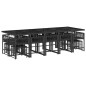 vidaXL 15-tlg. Garten-Essgruppe mit Kissen Schwarz Poly Rattan vidaXL 15-tlg. Garten-Essgruppe mit Kissen Schwarz Poly Rattan