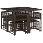 vidaXL 9-tlg. Garten-Essgruppe mit Kissen Braun Poly Rattan vidaXL 9-tlg. Garten-Essgruppe mit Kissen Braun Poly Rattan