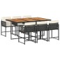 vidaXL 7-tlg. Garten-Essgruppe mit Kissen Schwarz Poly Rattan vidaXL 7-tlg. Garten-Essgruppe mit Kissen Schwarz Poly Rattan