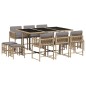 vidaXL 11-tlg. Garten-Essgruppe mit Kissen Beigemischung Poly Rattan vidaXL 11-tlg. Garten-Essgruppe mit Kissen Beigemischung Poly Rattan