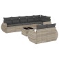 vidaXL 9-tlg. Garten-Sofagarnitur mit Kissen Hellgrau Poly Rattan vidaXL 9-tlg. Garten-Sofagarnitur mit Kissen Hellgrau Poly Rattan