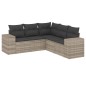 vidaXL 5-tlg. Garten-Sofagarnitur mit Kissen Hellgrau Poly Rattan vidaXL 5-tlg. Garten-Sofagarnitur mit Kissen Hellgrau Poly Rattan