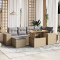 vidaXL 7-tlg. Garten-Sofagarnitur mit Kissen Beige Poly Rattan vidaXL 7-tlg. Garten-Sofagarnitur mit Kissen Beige Poly Rattan