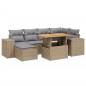 vidaXL 7-tlg. Garten-Sofagarnitur mit Kissen Beige Poly Rattan vidaXL 7-tlg. Garten-Sofagarnitur mit Kissen Beige Poly Rattan