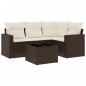 vidaXL 5-tlg. Garten-Sofagarnitur mit Kissen Braun Poly Rattan vidaXL 5-tlg. Garten-Sofagarnitur mit Kissen Braun Poly Rattan
