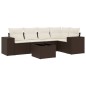 vidaXL 6-tlg. Garten-Sofagarnitur mit Kissen Braun Poly Rattan vidaXL 6-tlg. Garten-Sofagarnitur mit Kissen Braun Poly Rattan